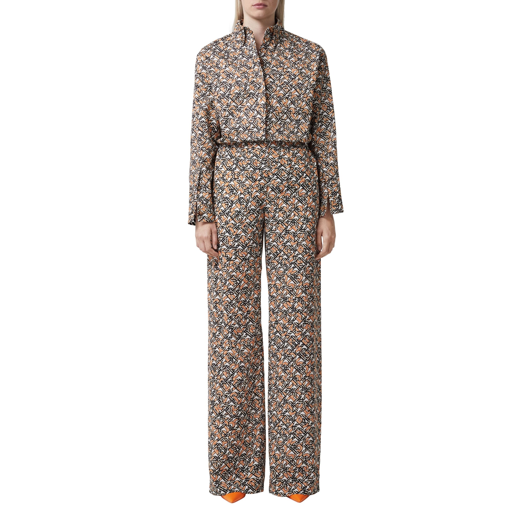 Chemise oversize à motif monogramme - Whitetern