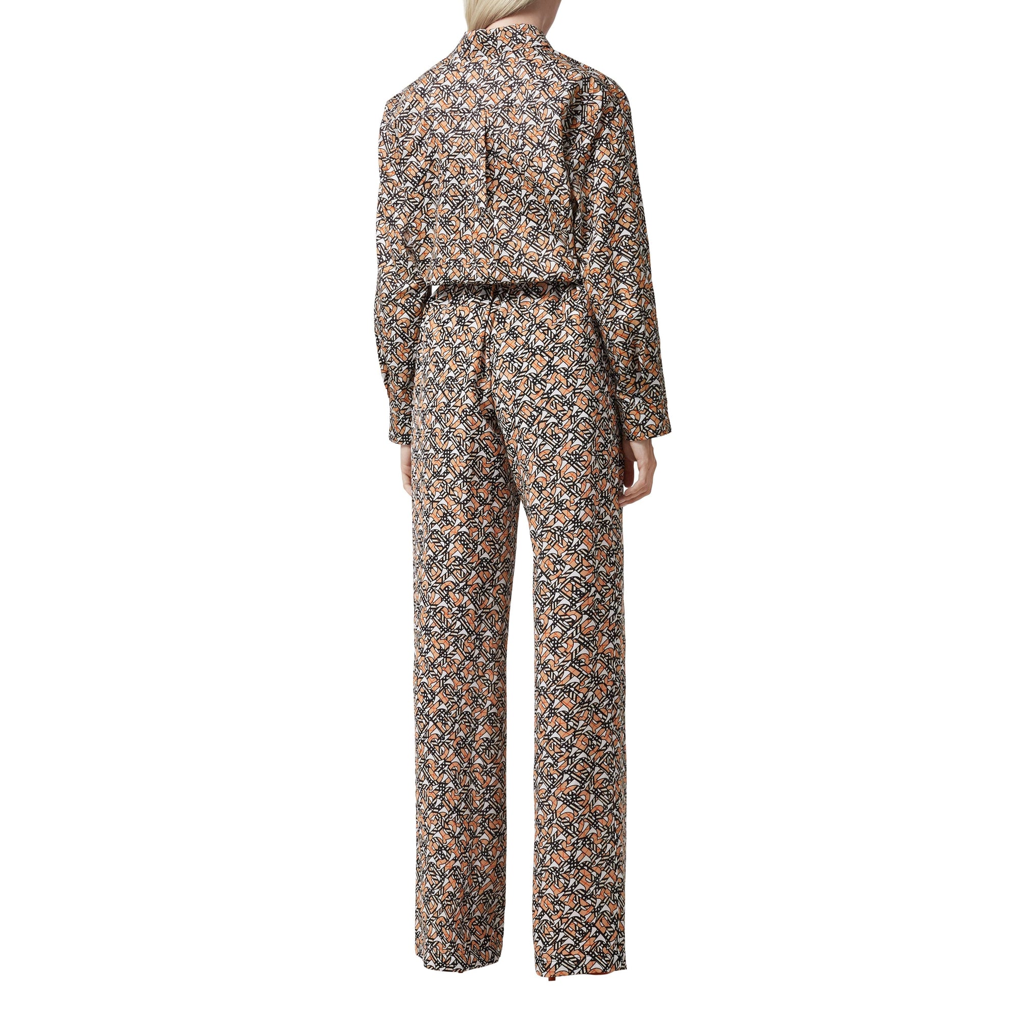 Chemise oversize à motif monogramme - Whitetern