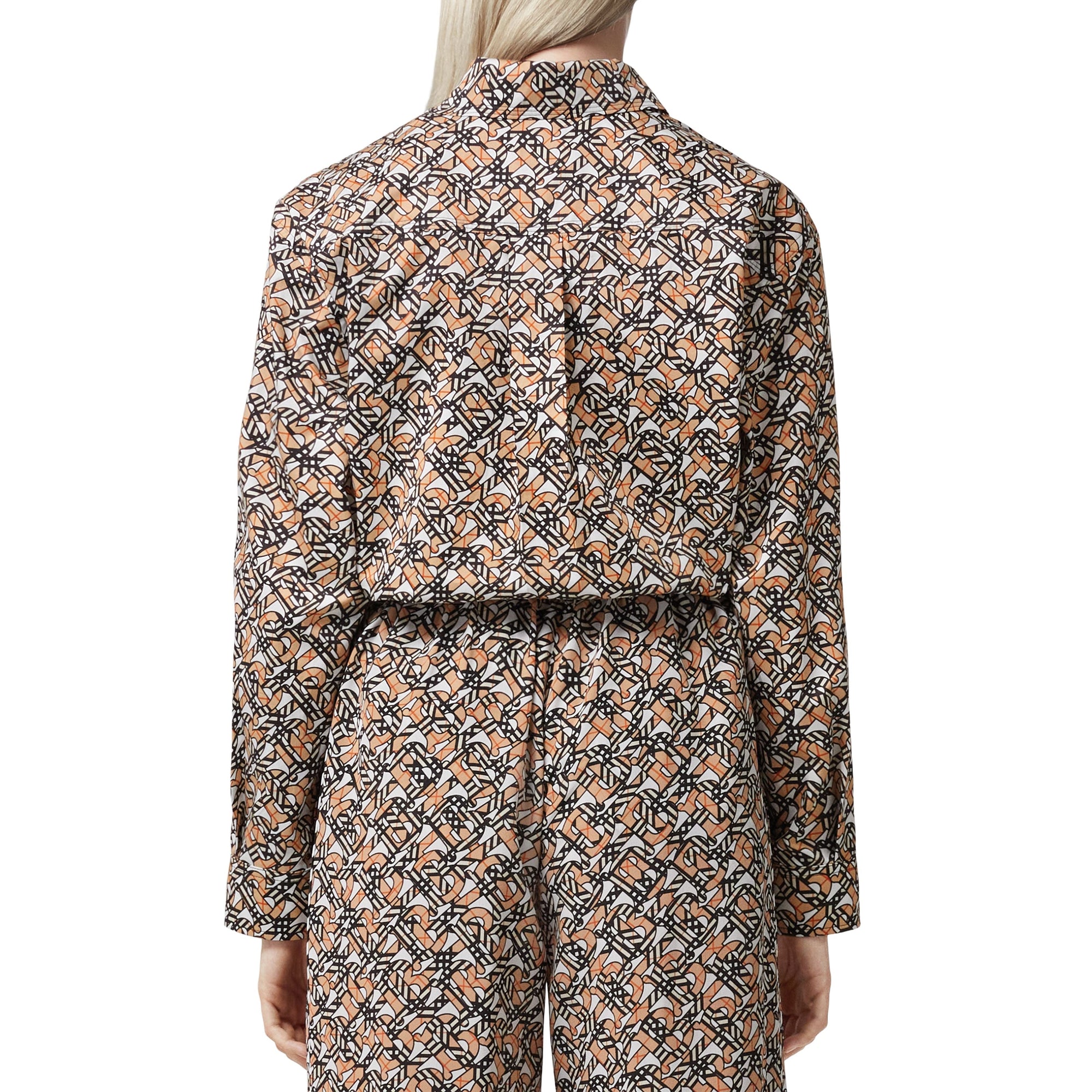 Chemise oversize à motif monogramme - Whitetern