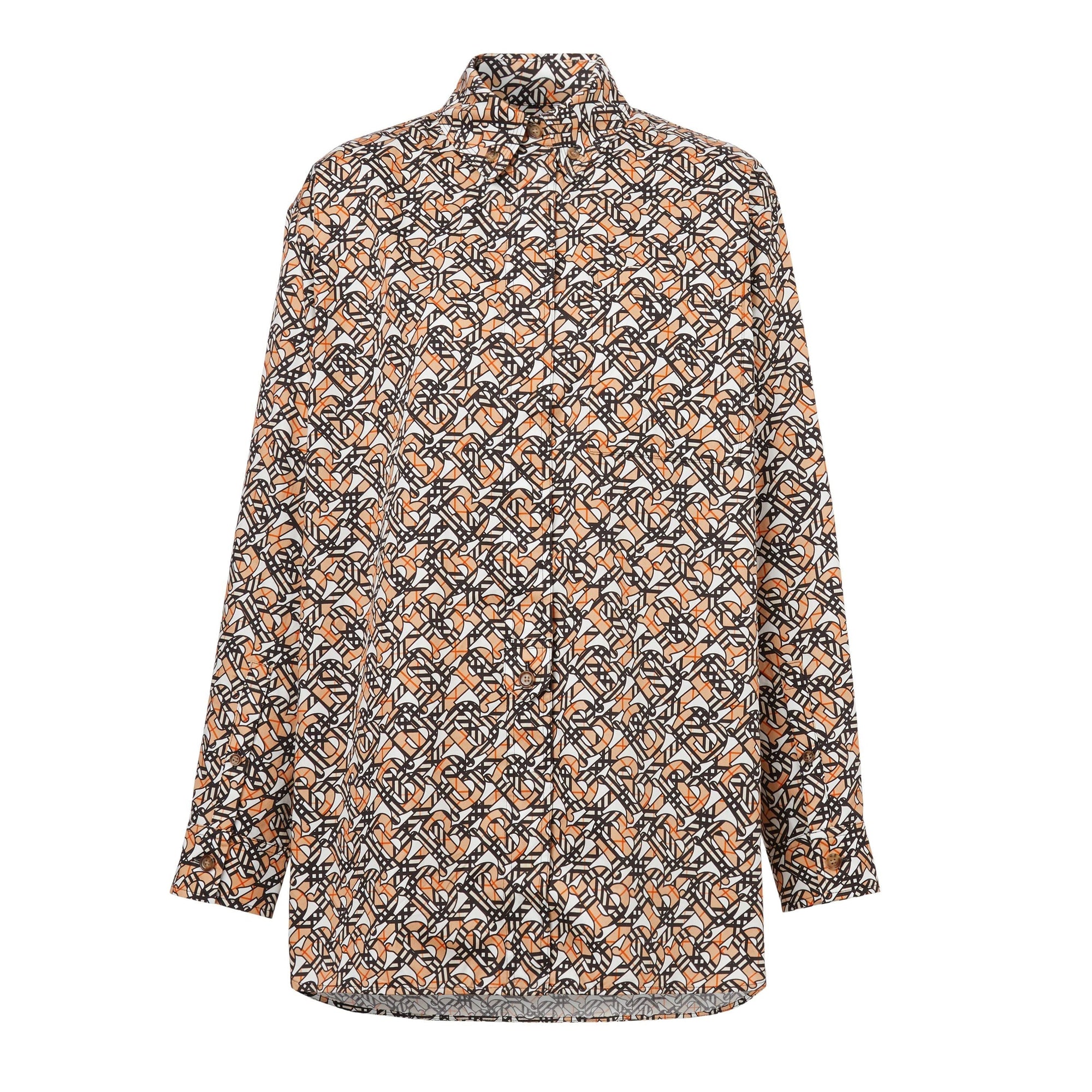 Chemise oversize à motif monogramme - Whitetern