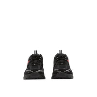Sneakers en cuir velours et mesh à logo - Black & Bright Red