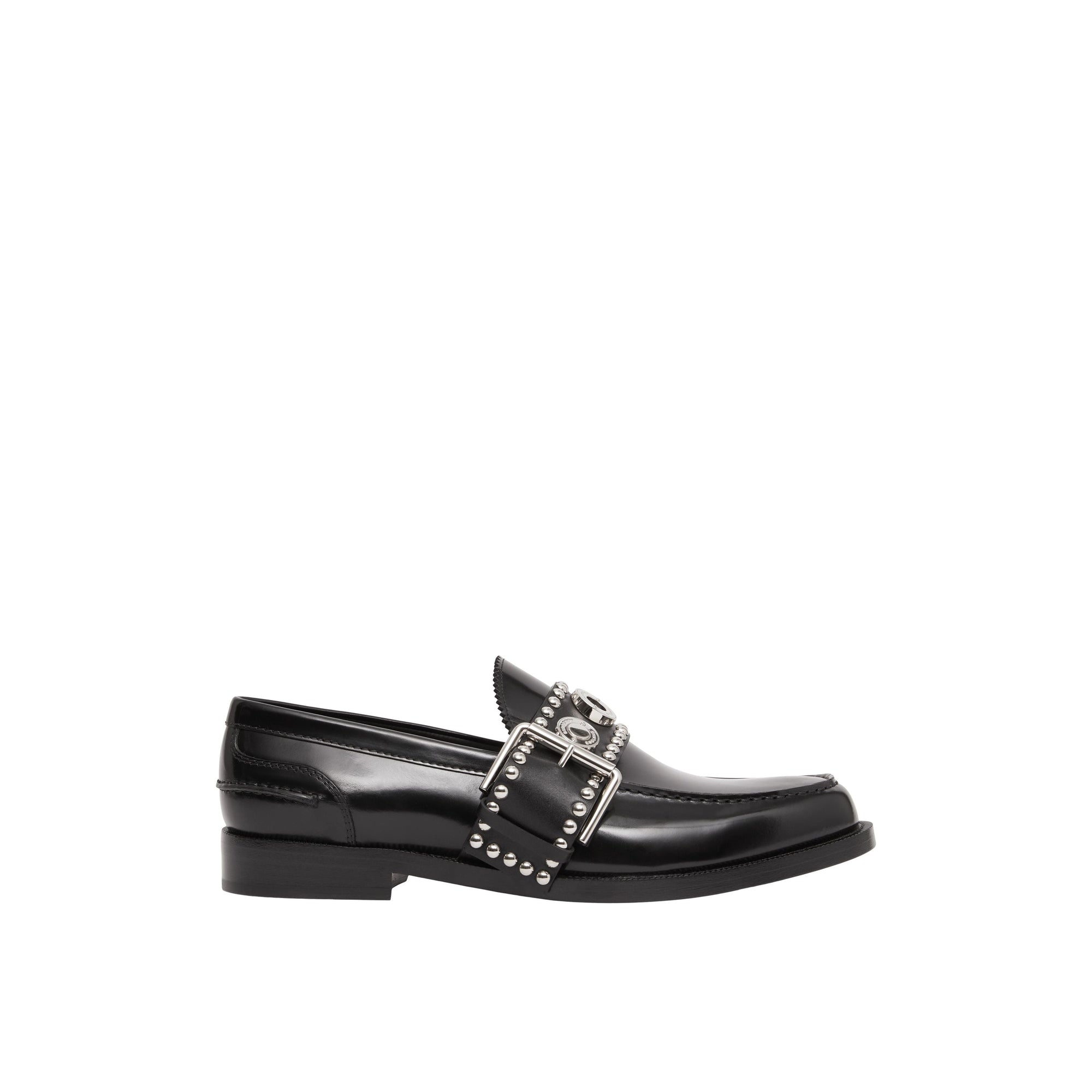 Mocassins en cuir avec boucle à logo - Black