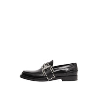 Mocassins en cuir avec boucle à logo - Black
