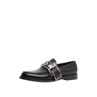 Mocassins en cuir avec boucle à logo - Black