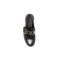 Mocassins en cuir avec boucle à logo - Black