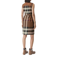 Robe chemise sans manches à motif Exaggerated check - Dark Birch Brown Check