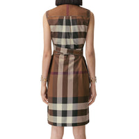 Robe chemise sans manches à motif Exaggerated check - Dark Birch Brown Check