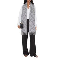 Écharpe réversible en cachemire à motif check - Mid Grey