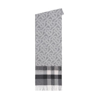 Écharpe réversible en cachemire à motif check - Mid Grey