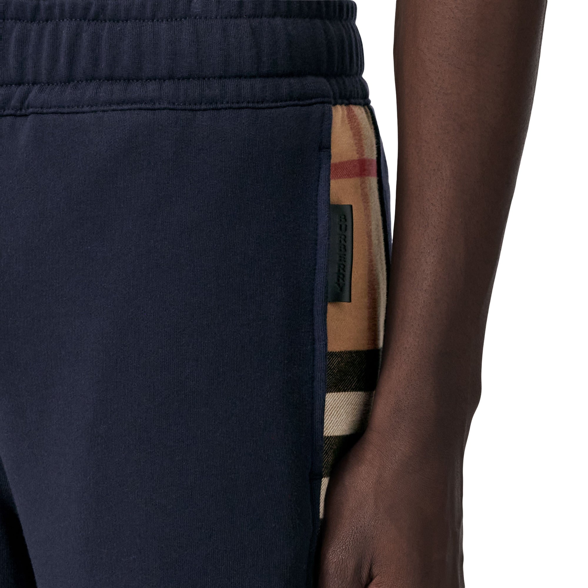 Pantalon de survêtement à empiècements à carreaux - Coal Blue