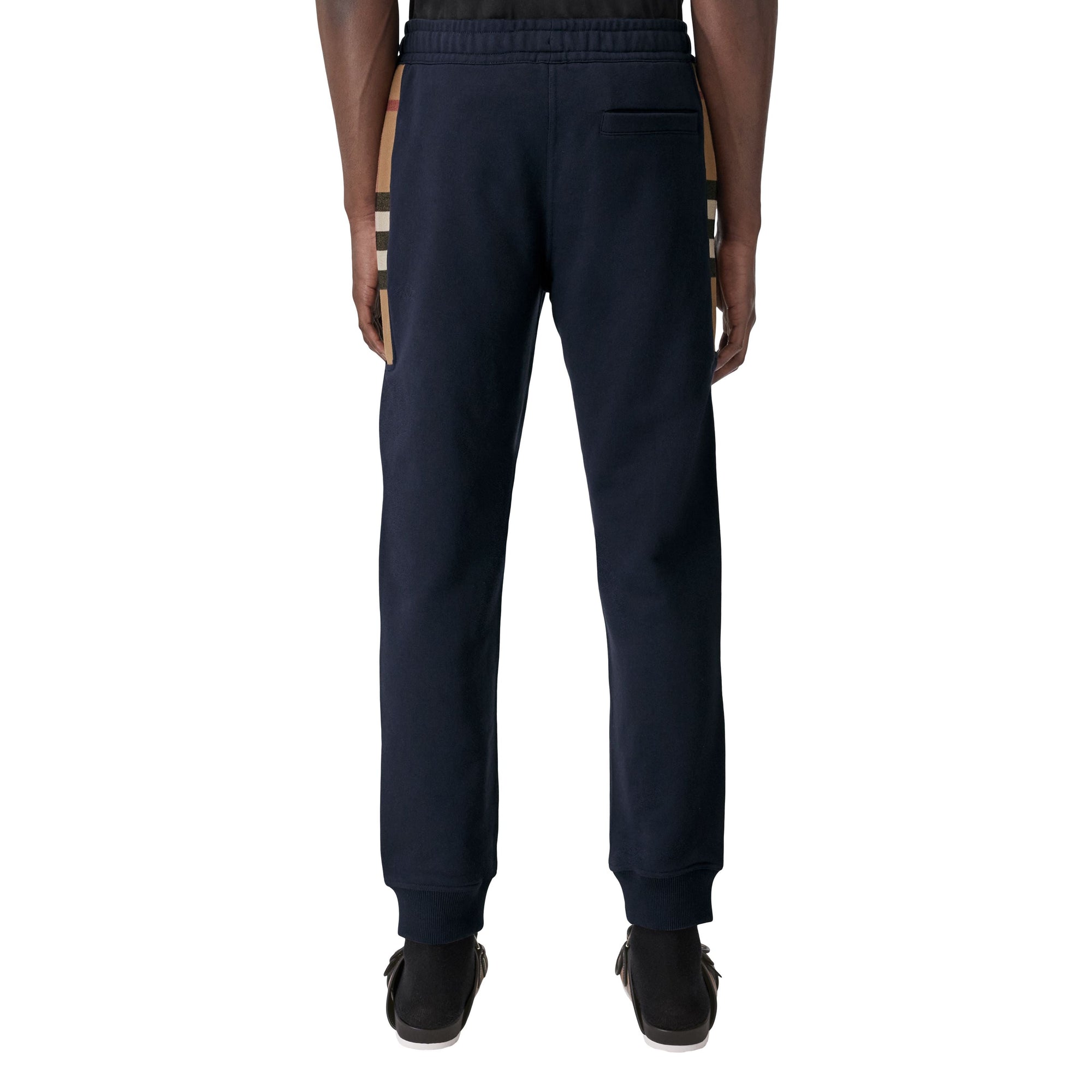 Pantalon de survêtement à empiècements à carreaux - Coal Blue