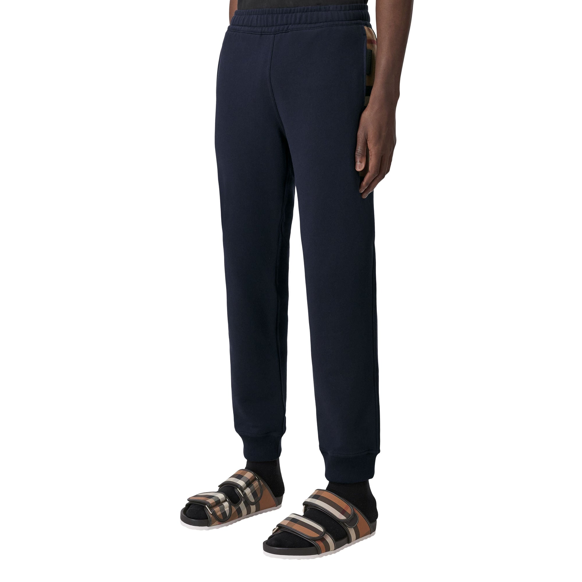Pantalon de survêtement à empiècements à carreaux - Coal Blue