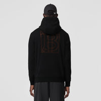 Sweat à capuche à motif monogramme - Black