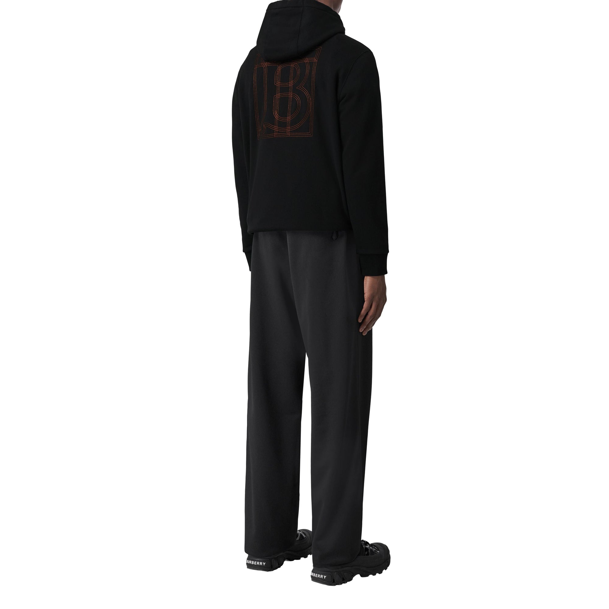 Sweat à capuche à motif monogramme - Black