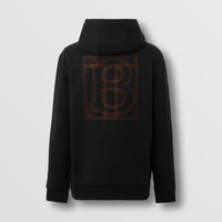 Sweat à capuche à motif monogramme - Black