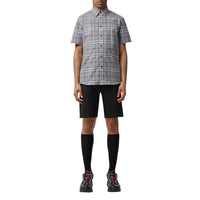 Chemise à carreaux en coton à manches courtes - Storm Grey Check