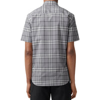 Chemise à carreaux en coton à manches courtes - Storm Grey Check