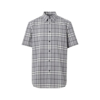 Chemise à carreaux en coton à manches courtes - Storm Grey Check