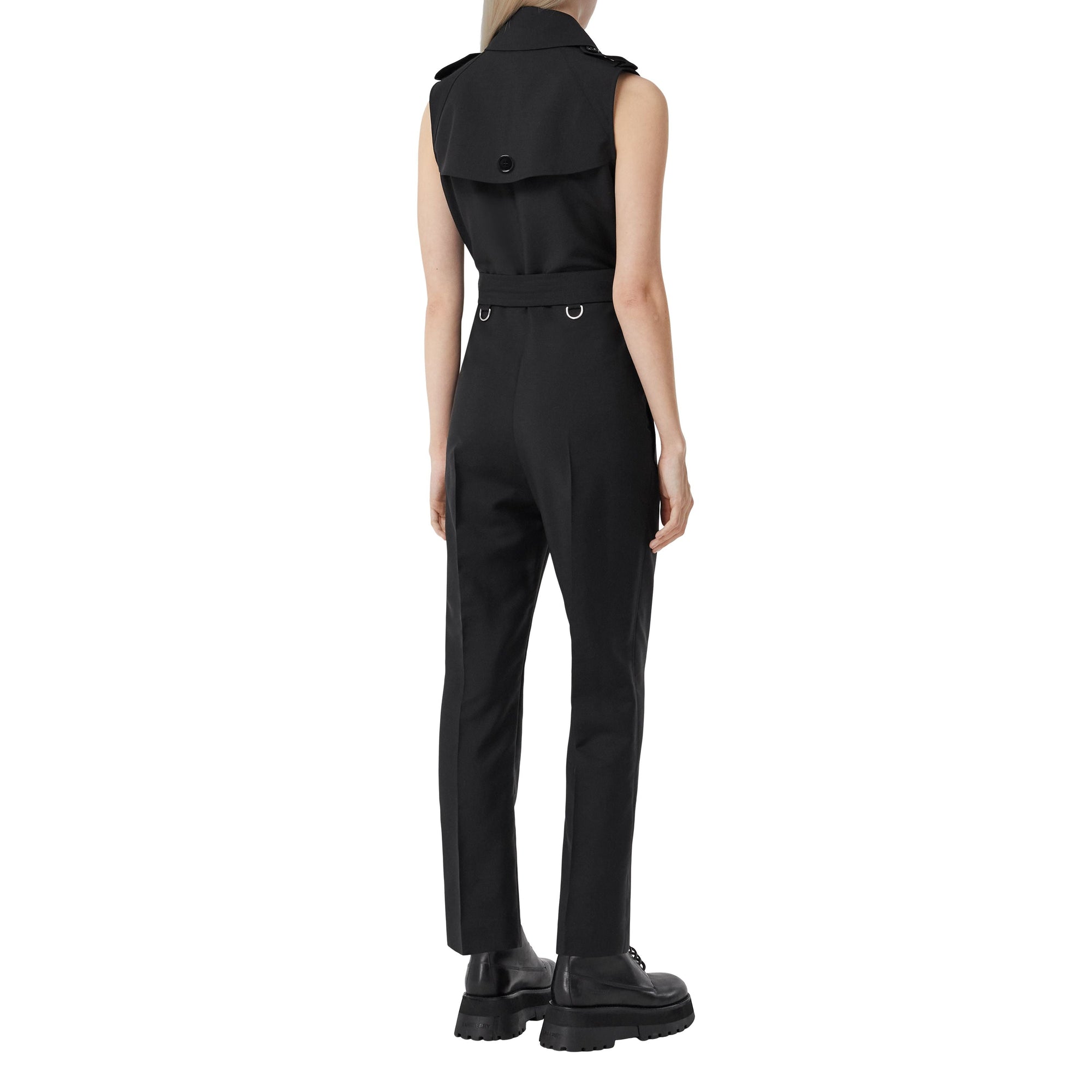 Combinaison trench sans manches en laine - Black
