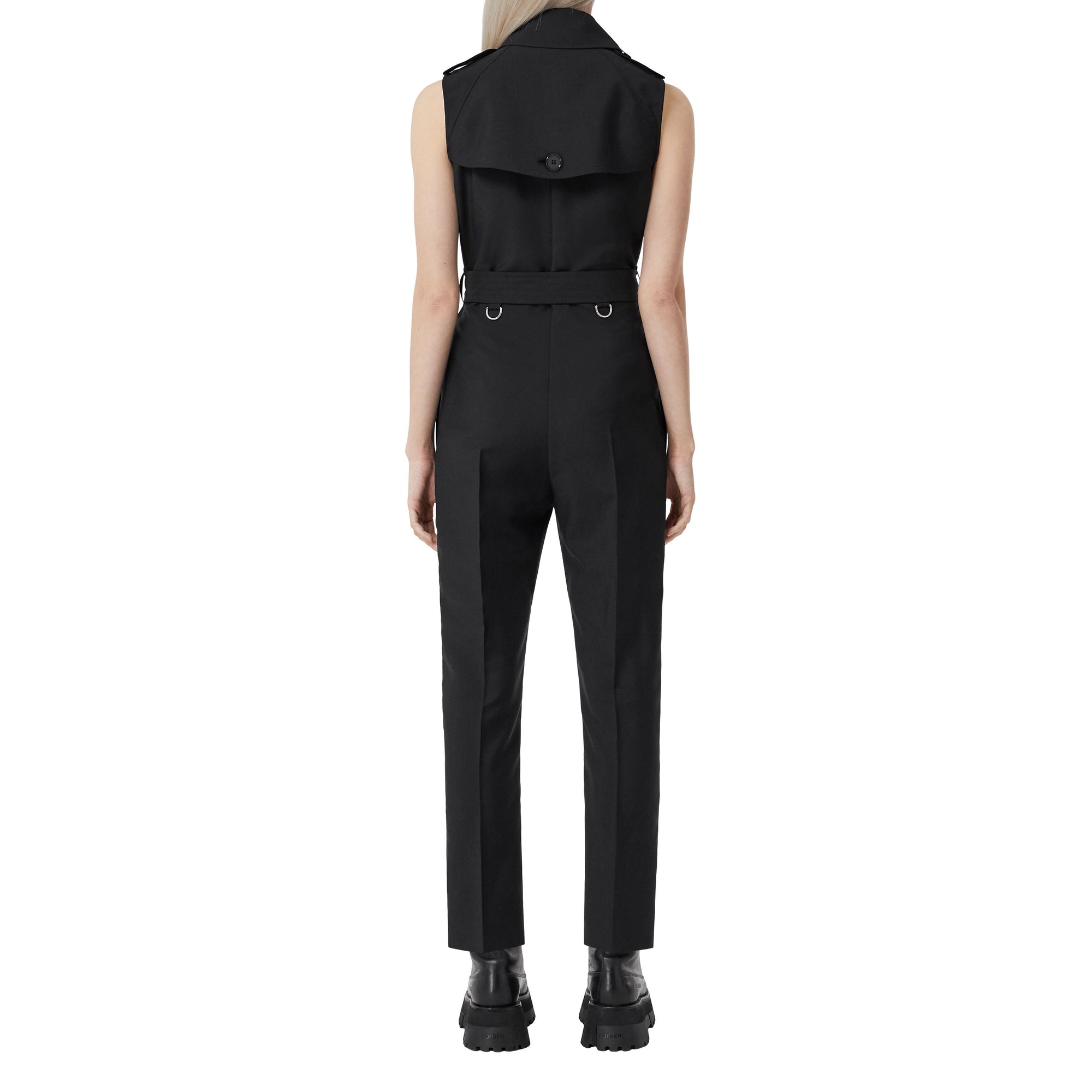 Combinaison trench sans manches en laine - Black