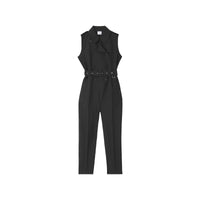 Combinaison trench sans manches en laine - Black