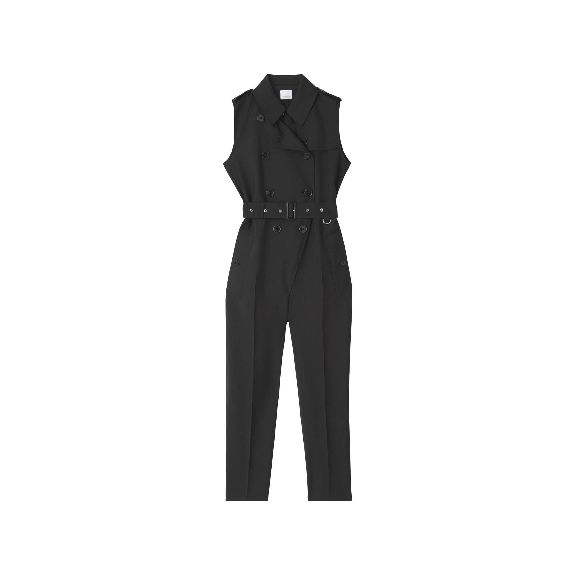 Combinaison trench sans manches en laine - Black