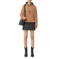 Hoodie oversize en coton à capuche Check - Camel