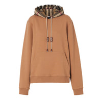 Hoodie oversize en coton à capuche Check - Camel