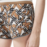 Short en jacquard de laine mélangée monogrammée - Whitetern