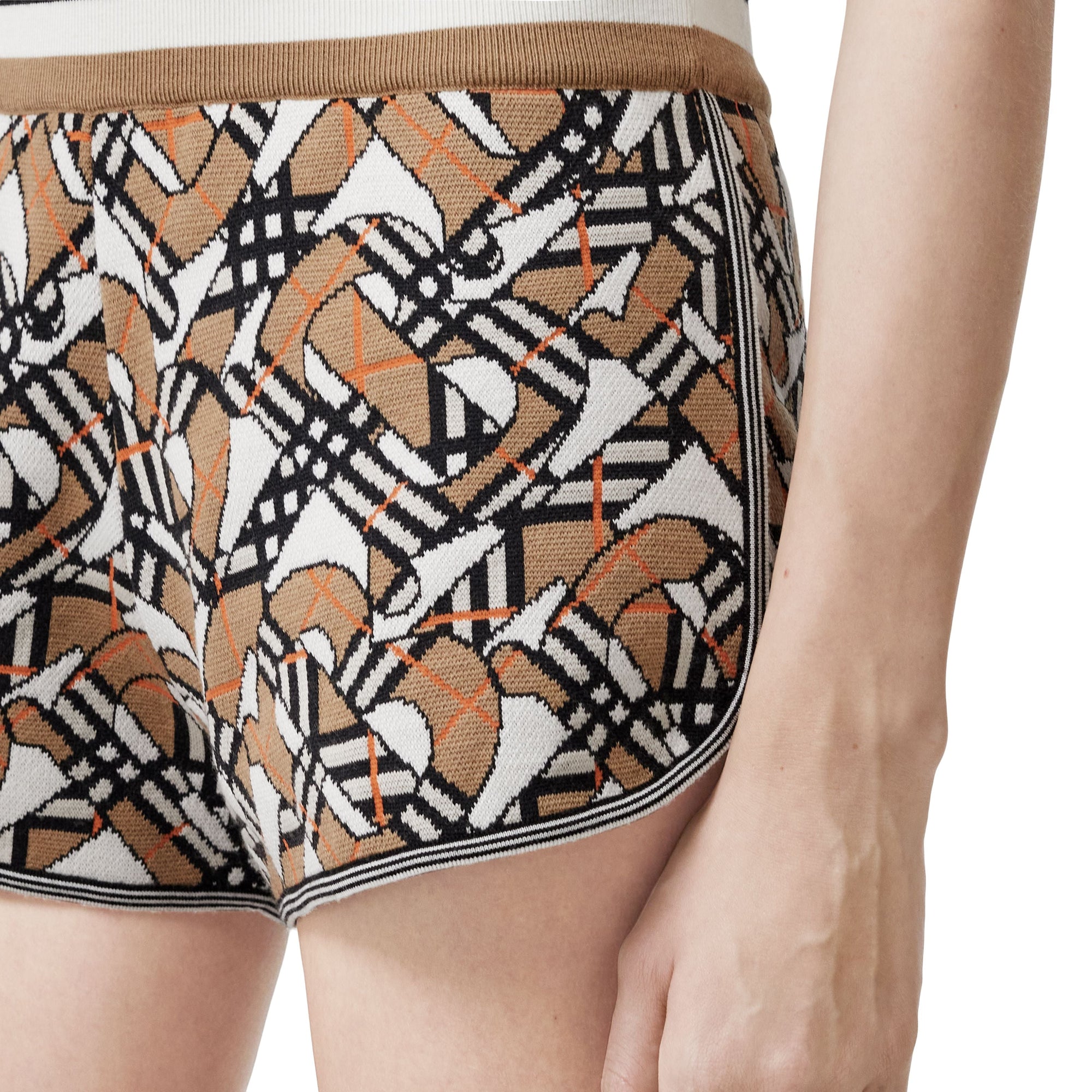 Short en jacquard de laine mélangée monogrammée - Whitetern