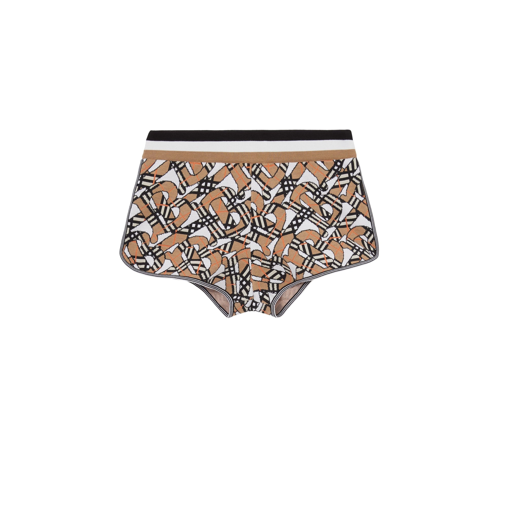 Short en jacquard de laine mélangée monogrammée - Whitetern