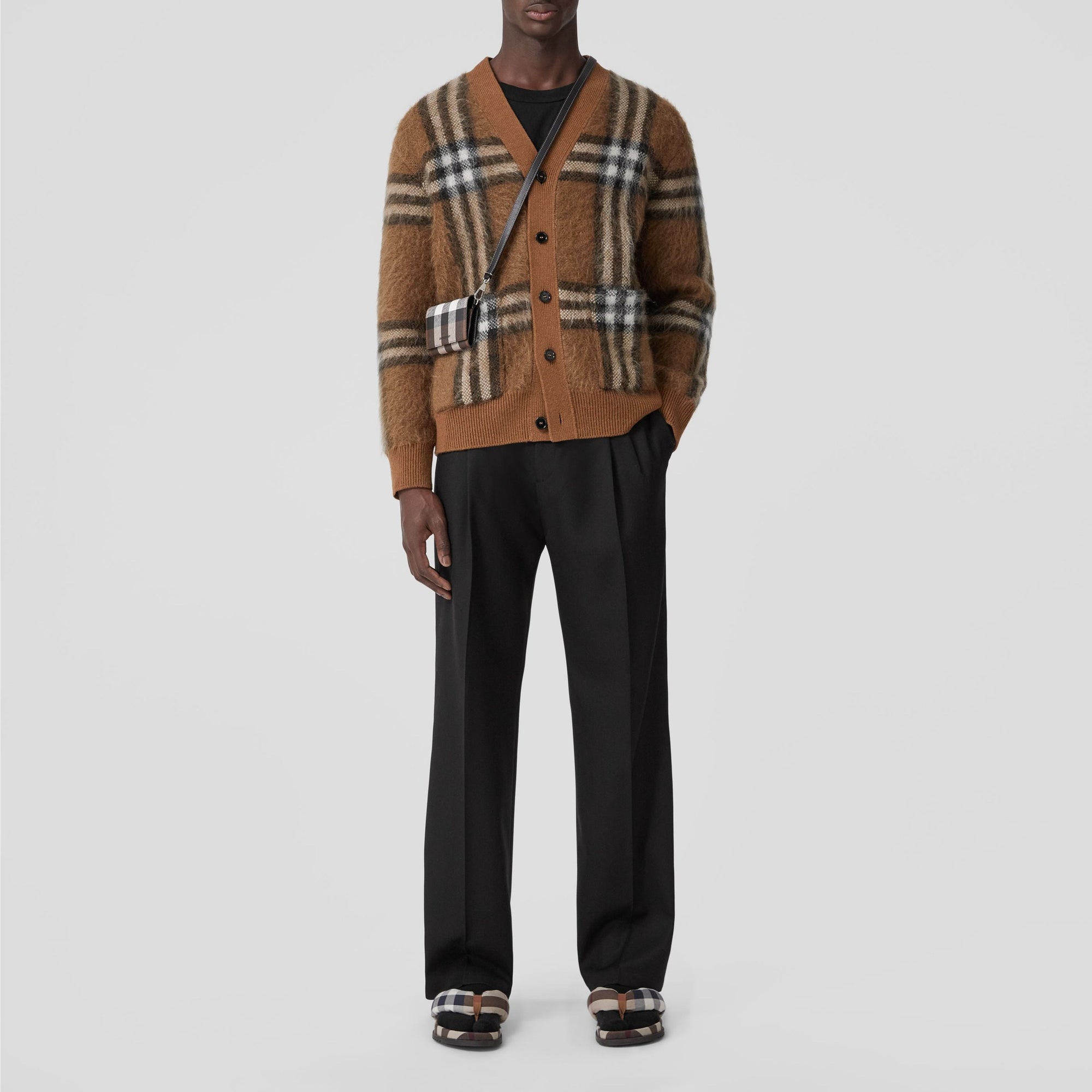 Cardigan en jacquard de laine - Dark Birch Brown
