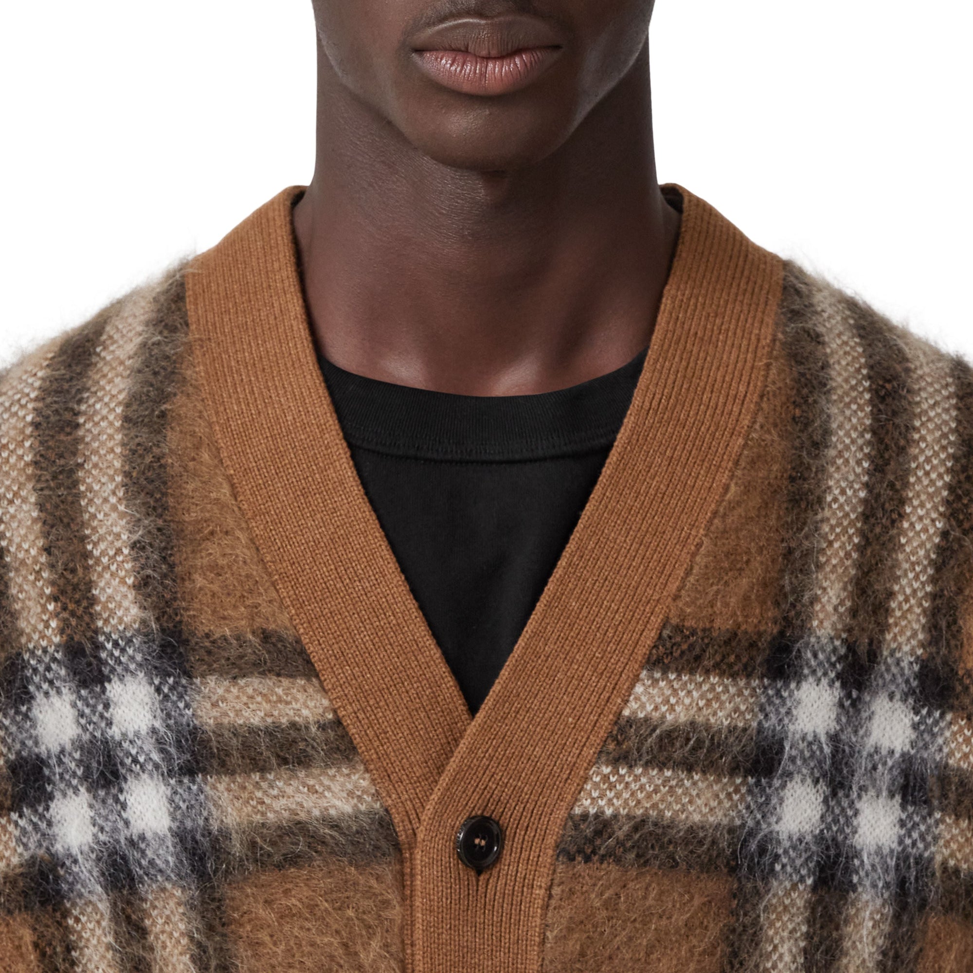 Cardigan en jacquard de laine - Dark Birch Brown