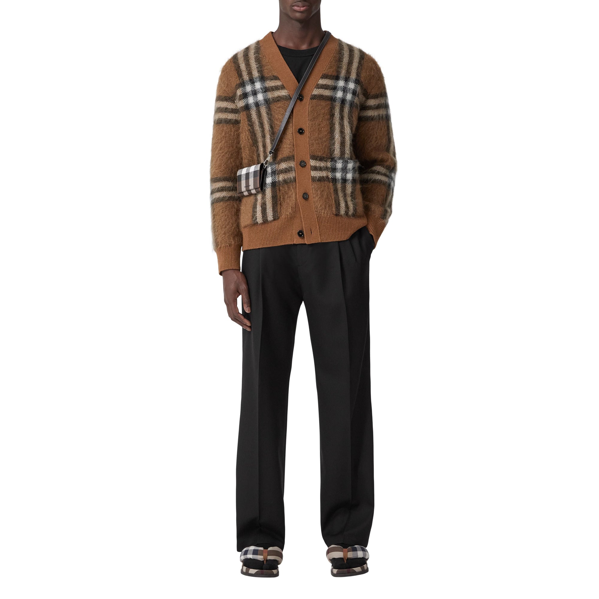 Cardigan en jacquard de laine - Dark Birch Brown