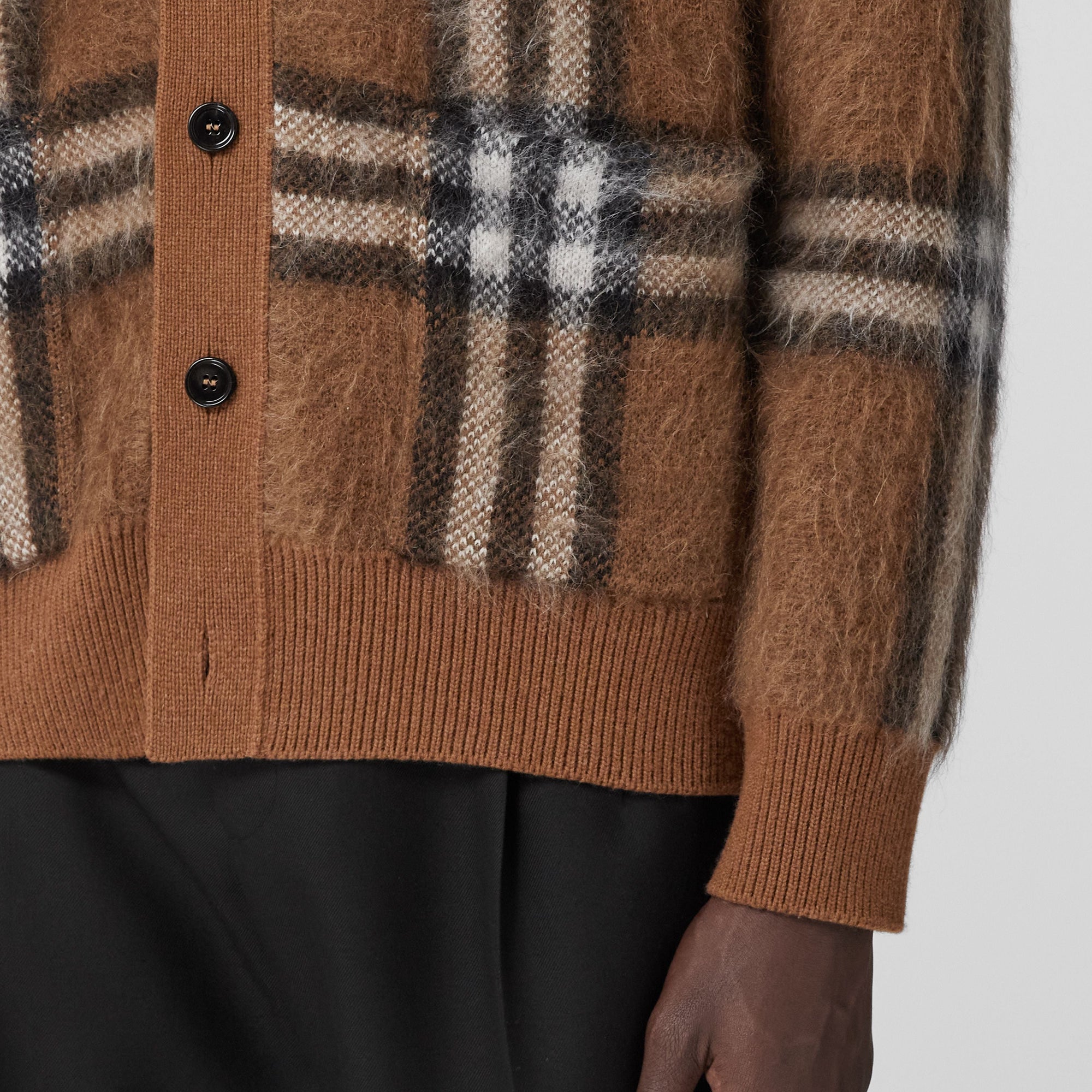 Cardigan en jacquard de laine - Dark Birch Brown