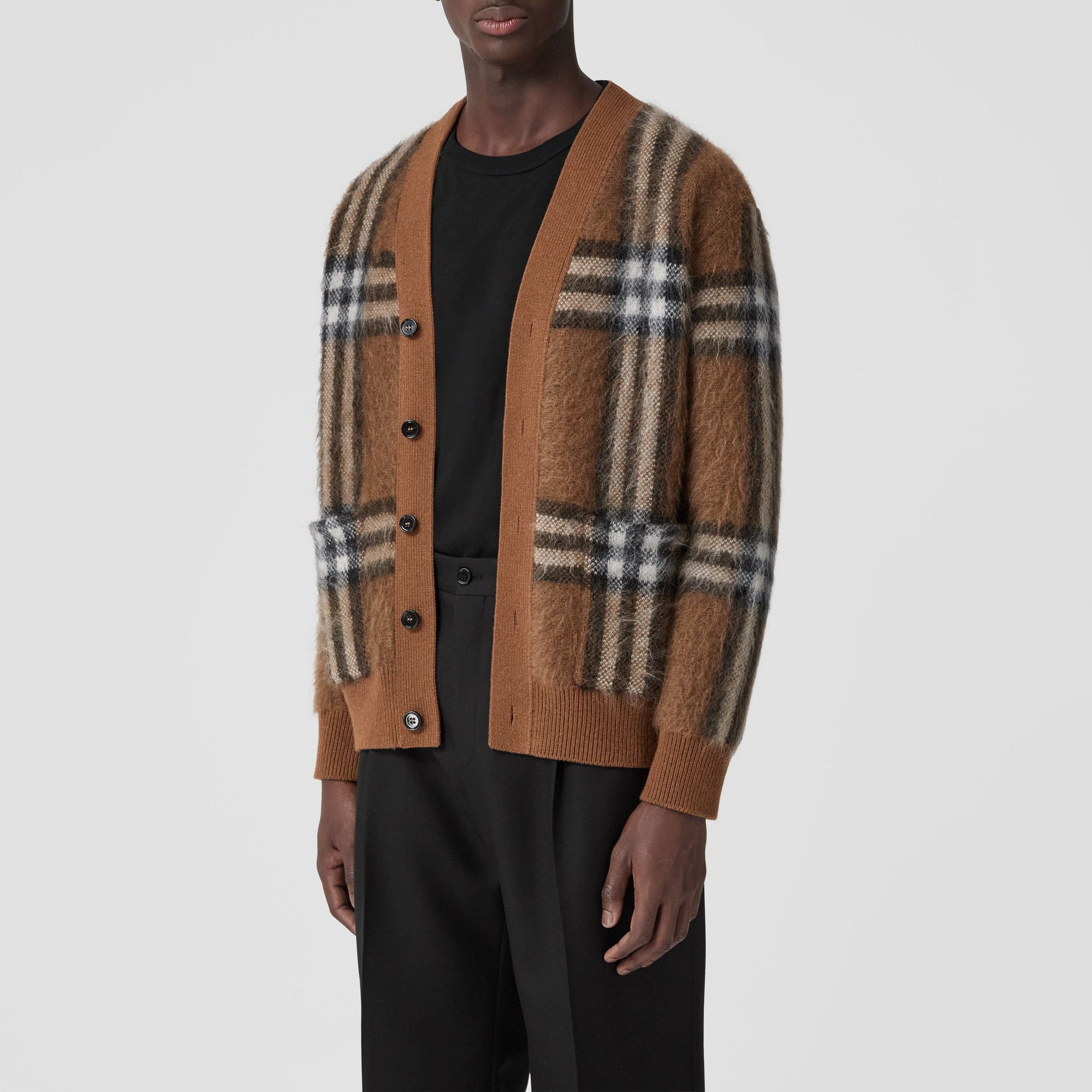 Cardigan en jacquard de laine - Dark Birch Brown