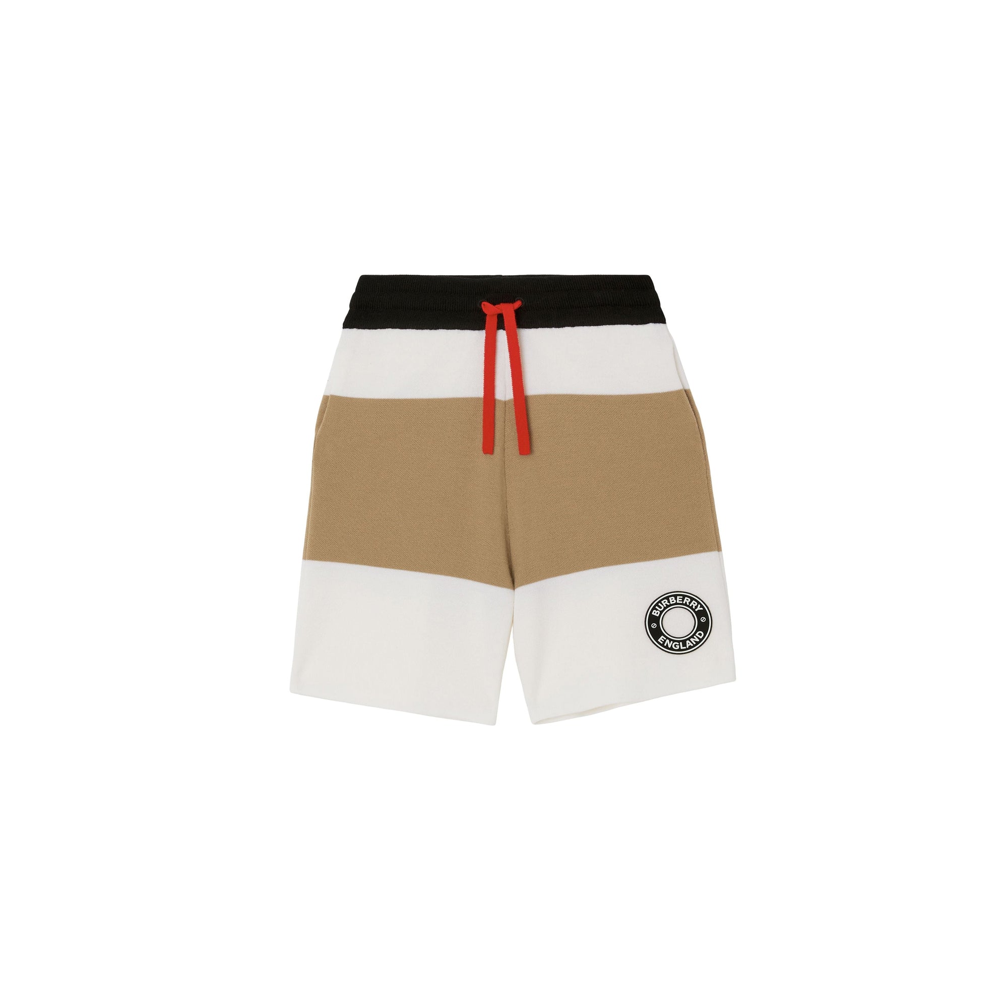 Short en laine mélangée à logo - Ivory Pattern