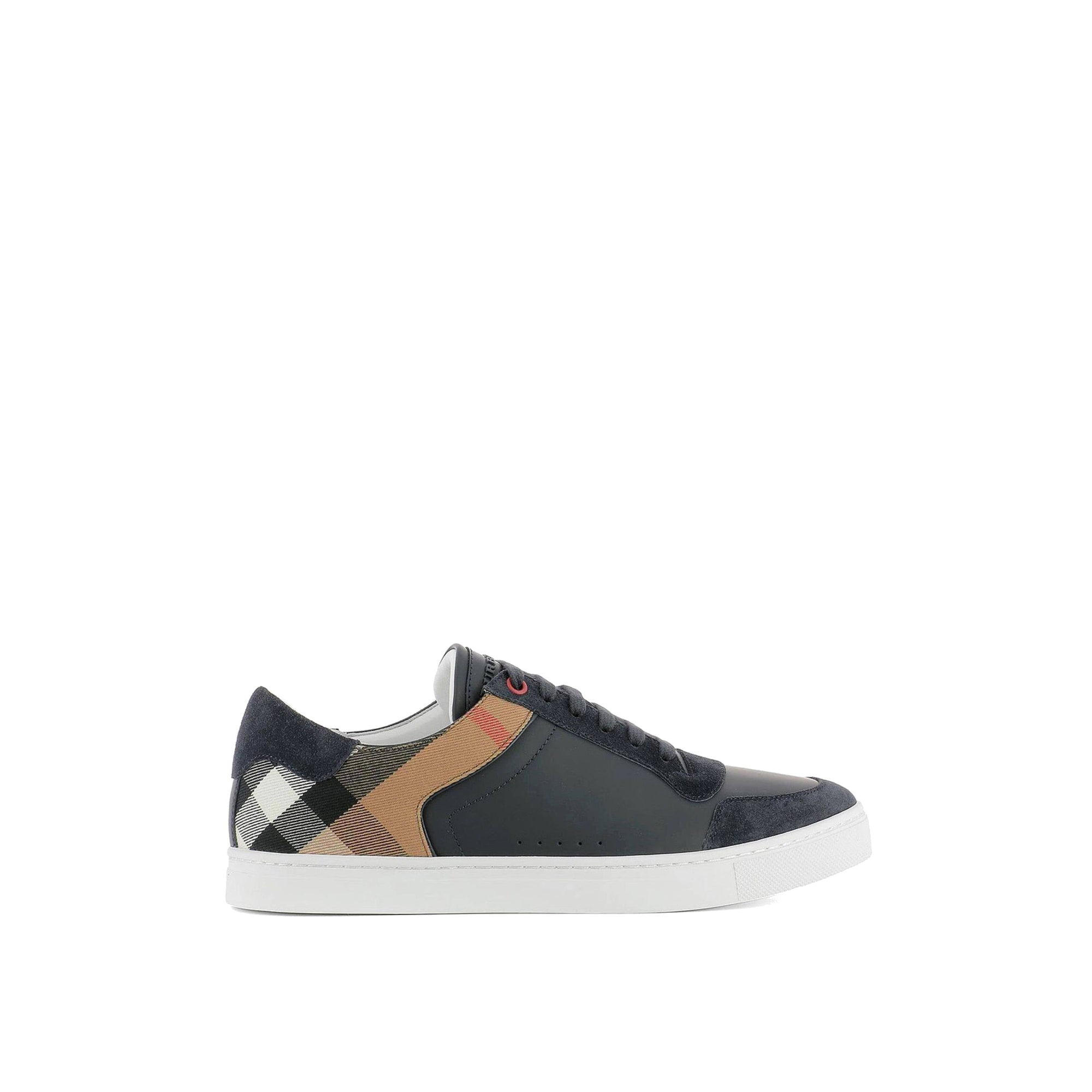 Sneakers en cuir et tissu à motif House Check - Navy