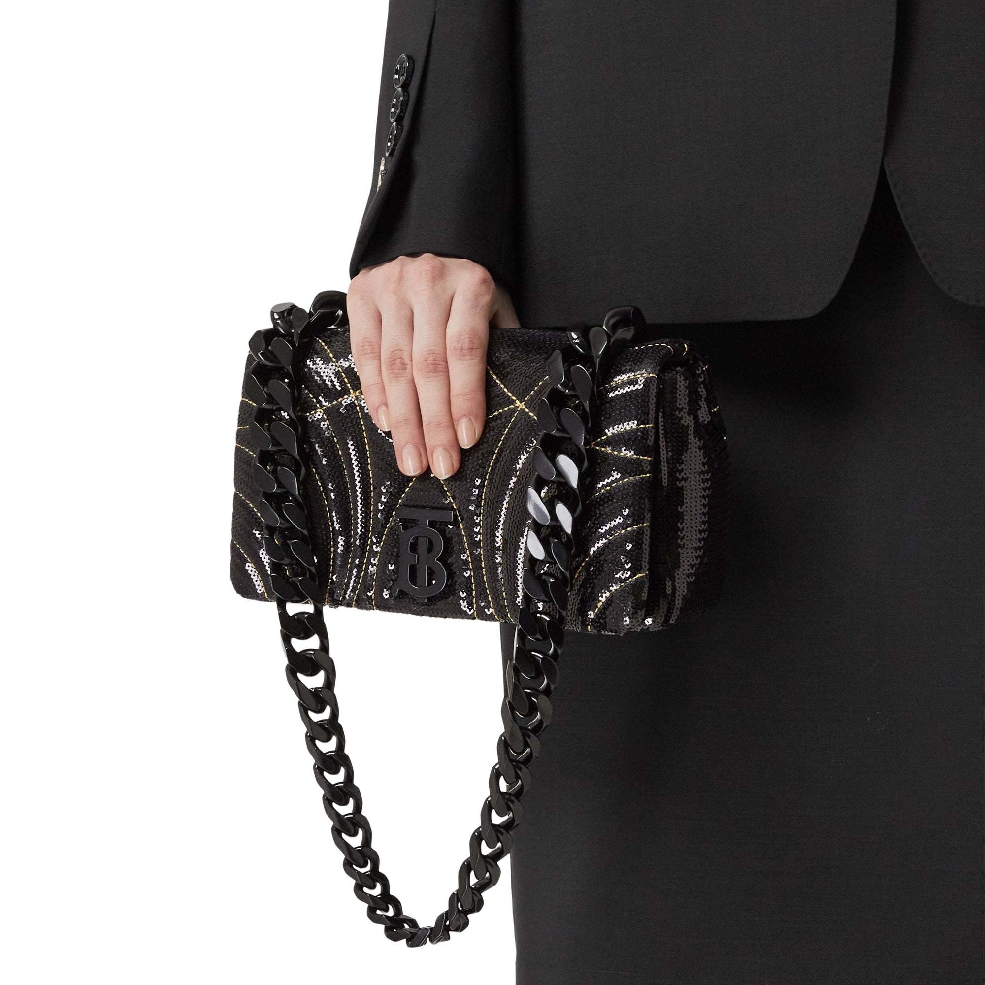 Petit sac Lola en cuir d'agneau à sequins édition limitée - Black