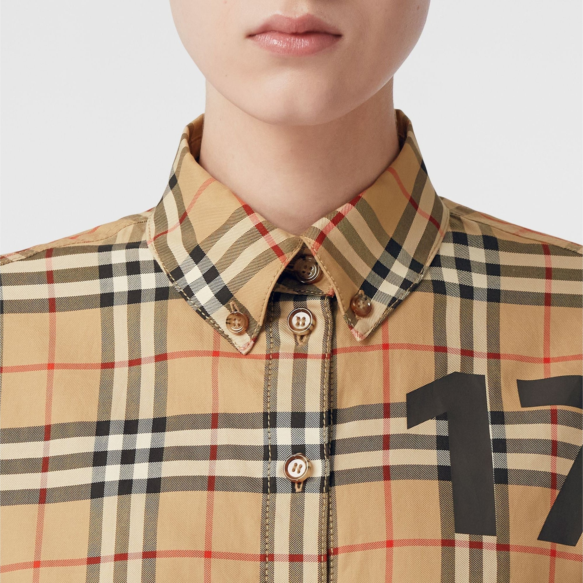 Chemise à motif check - Archive Beige Check