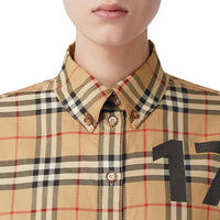 Chemise à motif check - Archive Beige Check
