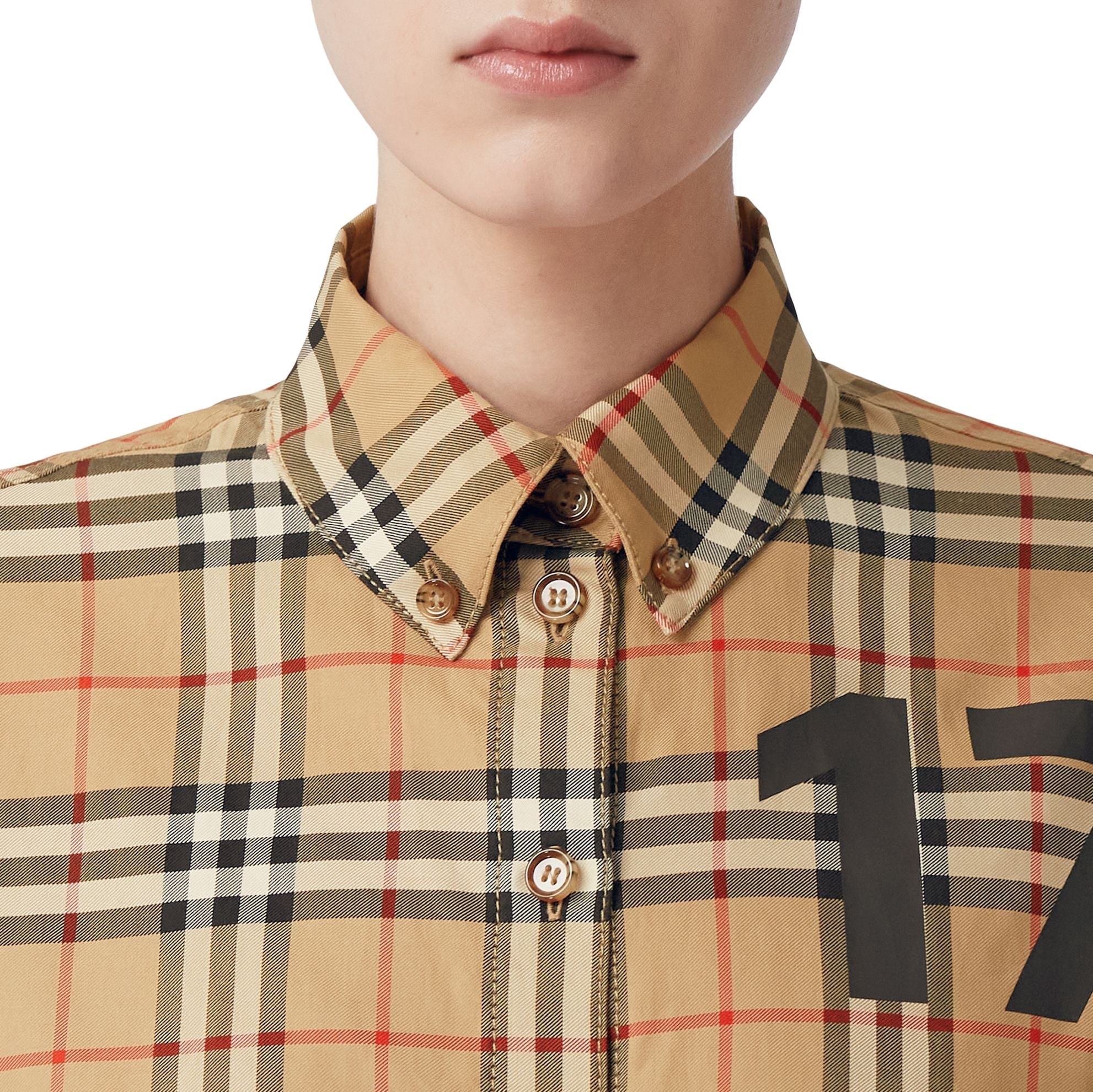 Chemise à motif check - Archive Beige Check