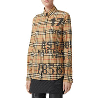 Chemise à motif check - Archive Beige Check