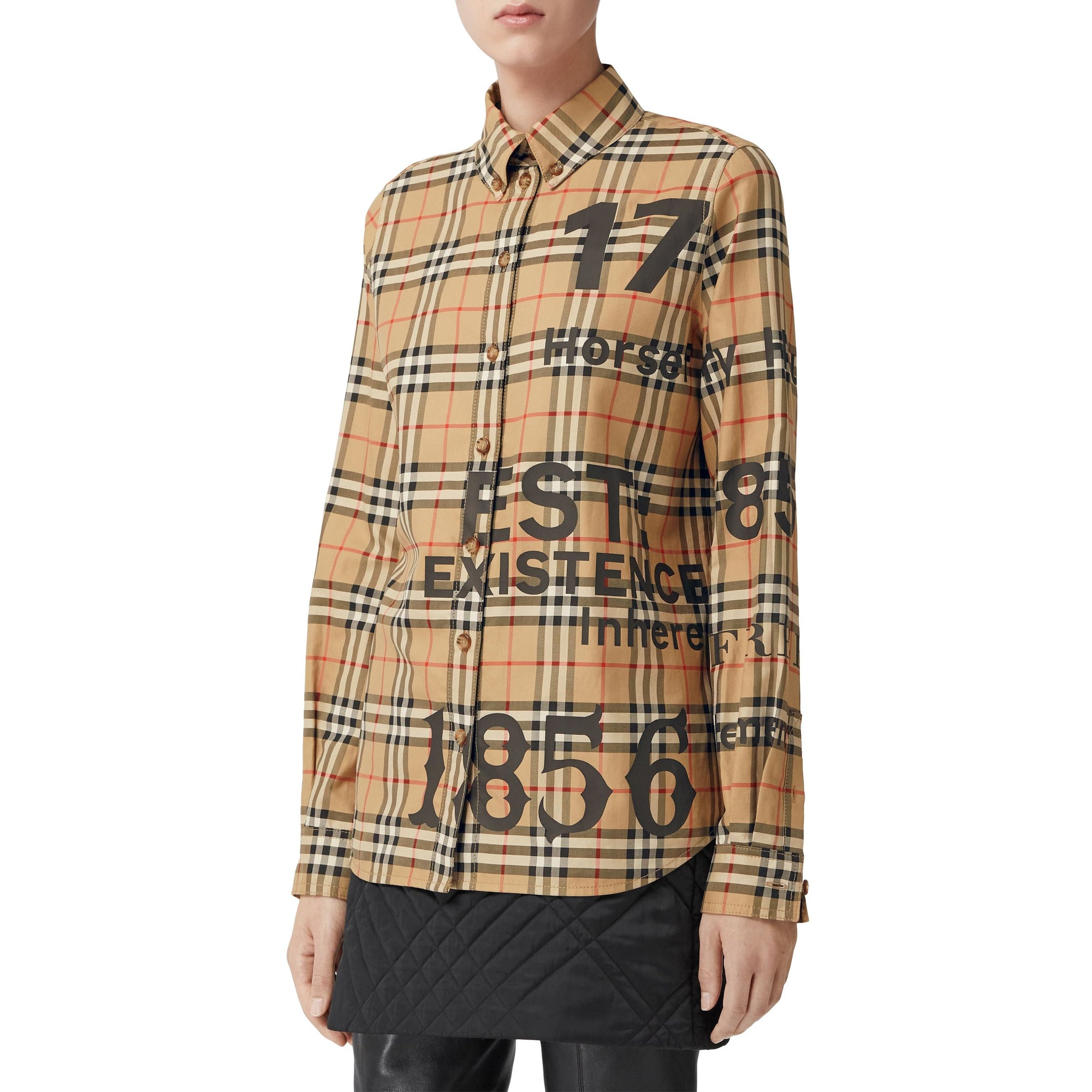 Chemise à motif check - Archive Beige Check