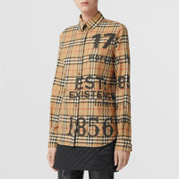 Chemise à motif check - Archive Beige Check