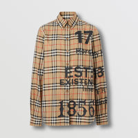 Chemise à motif check - Archive Beige Check