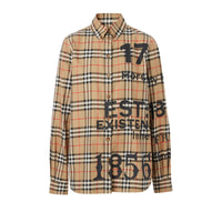 Chemise à motif check - Archive Beige Check