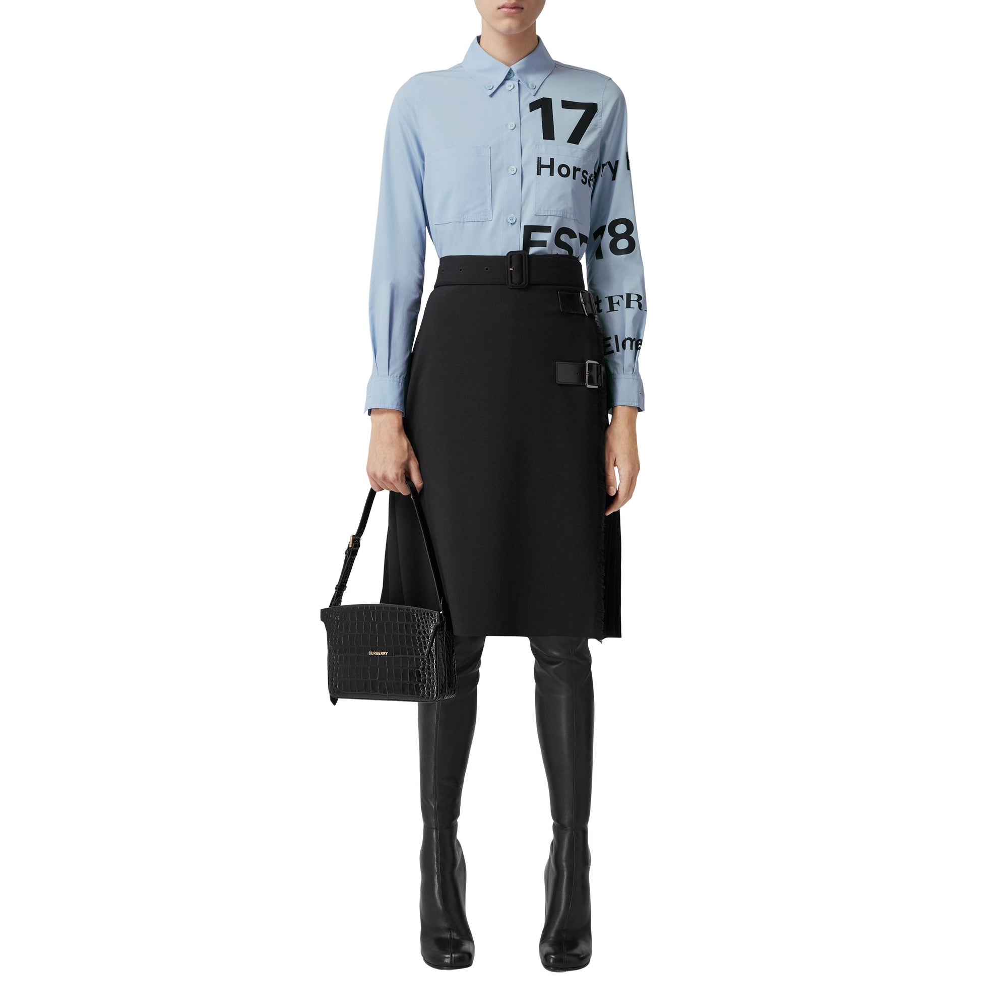 Chemise en coton à col boutonné Horseferry - Sky Blue