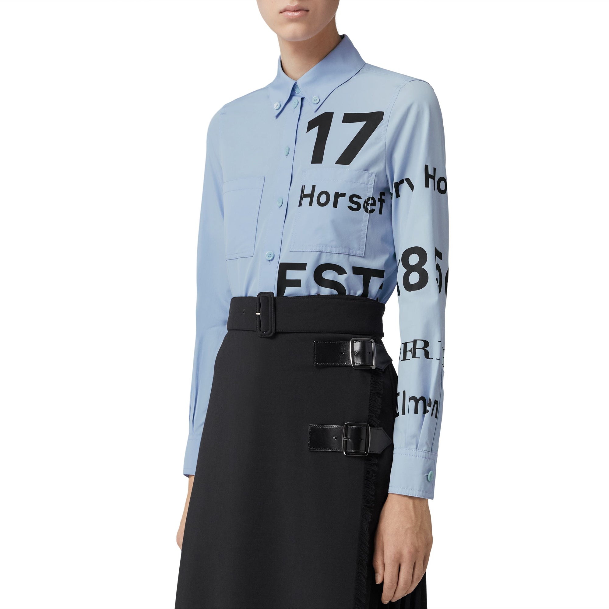 Chemise en coton à col boutonné Horseferry - Sky Blue