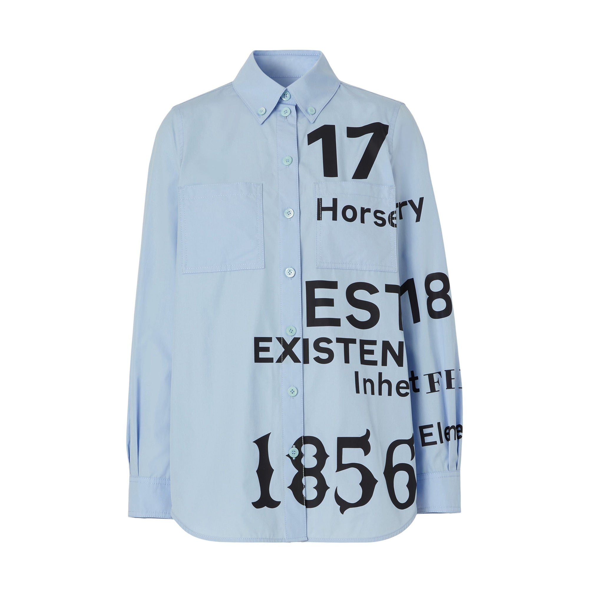 Chemise en coton à col boutonné Horseferry - Sky Blue